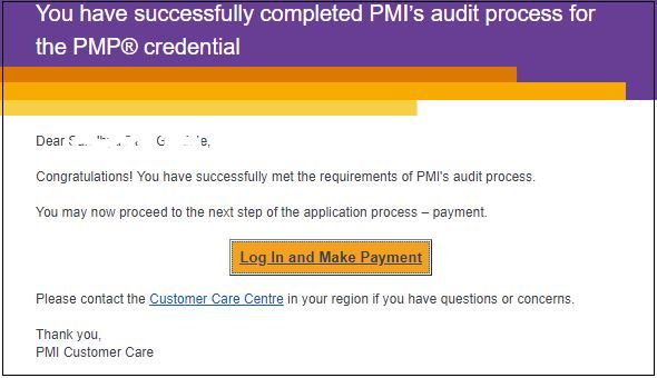 Samples of PMP Application Rejection and Failed Audit Emails