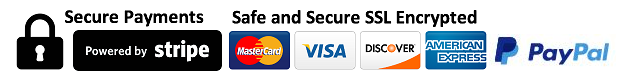 secure payments powered by Stripe or Paypal